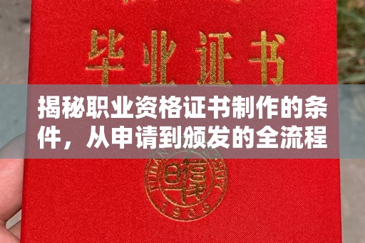 迁安市揭秘职业资格证书制作的条件，从申请到颁发的全流程解析
